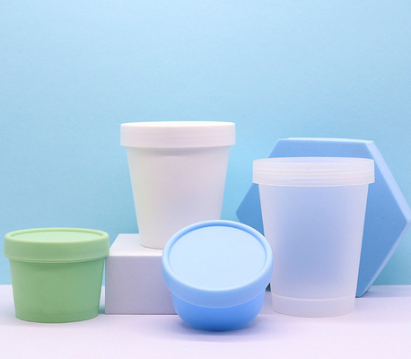 Chất liệu đơn sắc Bình mỹ phẩm PP 50ml 100ml 200ml 250ml Hình dạng cốc đựng kem Lọ chăm sóc cá nhân