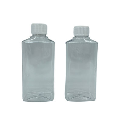 Chai PET vuông có thể bơm lại Nước súc miệng 250ml Clear với nắp trắng