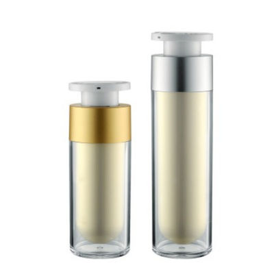Kem dưỡng da nhỏ Chai bơm không có không khí Twist Press 15ml tròn Matt Gold