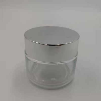 MSDS Lọ kem thủy tinh trong suốt 100g có nắp bạc sáng bóng Bùn mặt nạ nắp trắng