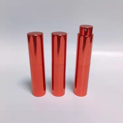 Vỏ nhôm 10ML Màu đỏ Chai nước hoa có thể nạp lại Bình xịt nước hoa Máy xịt bỏ túi mini