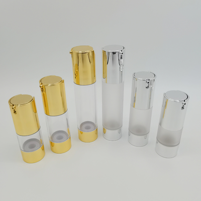 Giá xuất xưởng Màu bạc sáng bóng 15ml, 30ml, 50ml Bao bì chăm sóc da sang trọng Chai không khí 2022