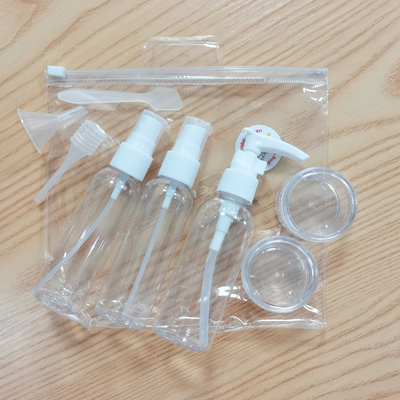 Pump Spoon Dropper Phễu Túi rửa PVC tùy chỉnh cho Chai xịt du lịch Cream Jar