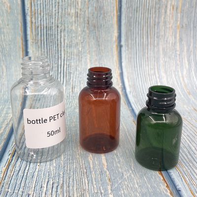 Chai nhỏ giọt hổ phách 30ml Boston PET 50ml Màn hình lụa vai tròn