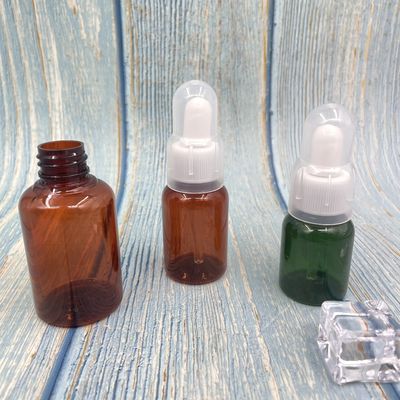 Chai nhỏ giọt hổ phách 30ml Boston PET 50ml Màn hình lụa vai tròn