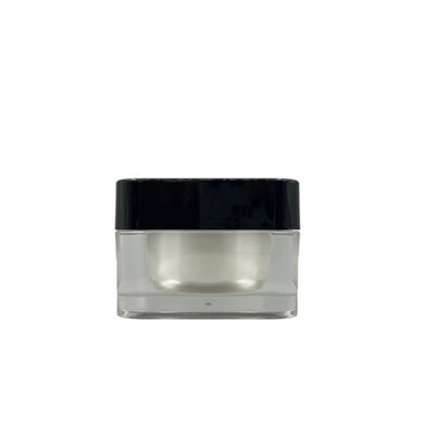 Lọ đựng mỹ phẩm bằng nhựa vuông Hộp nhỏ Nắp đen 15g 30g Màu tùy chỉnh