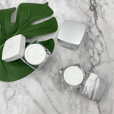 Lọ mỹ phẩm bằng nhựa màu đen Kem 15g 50g thẳng - Góc cạnh Màu tùy chỉnh