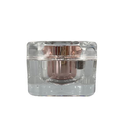 Trọng lượng nặng Bình mỹ phẩm hình vuông Hộp đựng kem acrylic 50g có nắp gương