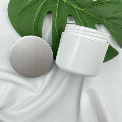 100g Lọ đựng mỹ phẩm bằng nhựa màu trắng Hộp rỗng chống tác động cho Kem / Tẩy tế bào chết SPA