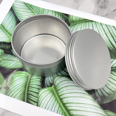 Hũ nhỏ 60ml 80ml bằng nhôm thiếc tròn Cạnh vặn xoắn Top dùng cho sáp