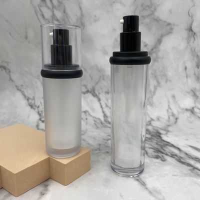 ABS Empty Skincare 50ml Chai không khí Bề mặt kim loại tròn / vai thẳng