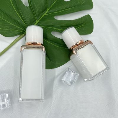 15ml 30ml Chai trang điểm rỗng không có không khí Nắp ABS hình vuông đôi