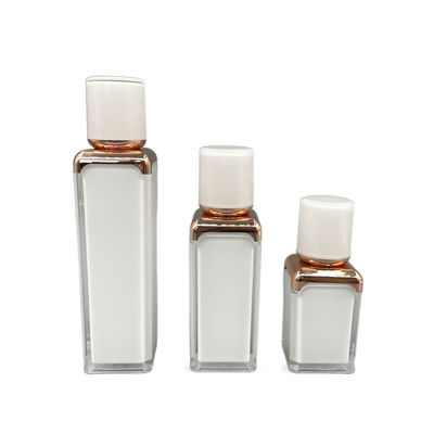15ml 30ml Chai trang điểm rỗng không có không khí Nắp ABS hình vuông đôi