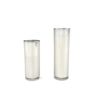 Màu trắng ngọc trai 30ml Chai bơm không khí 50ml Acrylic Bạc kim loại hình tròn