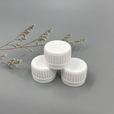 Tamper Evident PP Nắp vít Nắp đậy màu trắng 28/410 Bề mặt có gân