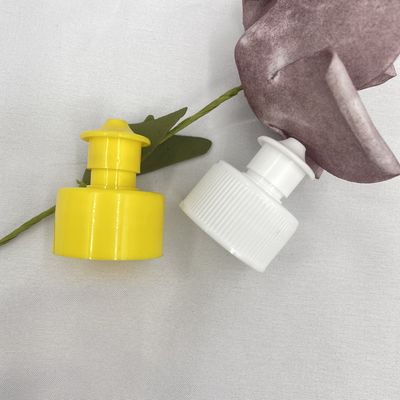 Nắp chai kéo đẩy màu vàng PP 24/410 28/410 Mẫu màu tùy chỉnh đã được phê duyệt