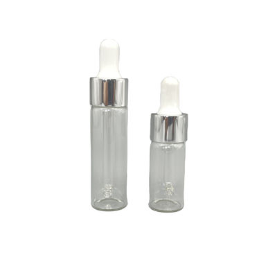 10ml Chai mỹ phẩm thủy tinh 15ml Hình dạng thẳng với ống nhỏ dầu nhôm