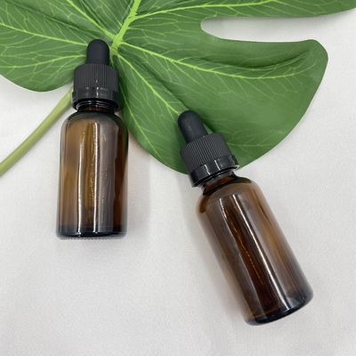 Màu hổ phách Chai mỹ phẩm thủy tinh 30ml Tinh dầu với ống nhỏ giọt đóng nắp Ratchet