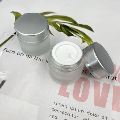 10g mờ Mỹ phẩm lọ thủy tinh Đường kính kem 3,5cm Màu trong suốt Nắp trắng