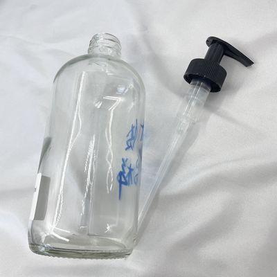 Chai thủy tinh chăm sóc da 500ml trong suốt Chất lỏng chống tia cực tím với bơm lotion