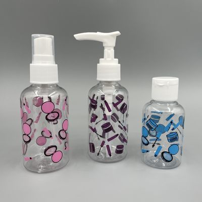 Chai bơm PET trong suốt Boston Chai dưỡng ẩm tròn vai 70ml có in