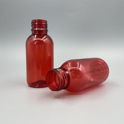 Chống lại tia cực tím Chai xi-rô nhựa rỗng 100ml tròn 3.52OZ có nắp che chắn