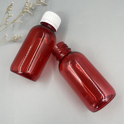 Chống lại tia cực tím Chai xi-rô nhựa rỗng 100ml tròn 3.52OZ có nắp che chắn
