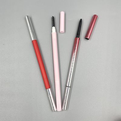 Chì kẻ mày hình tam giác tinh tế 146mm 7mm ABS Hộp đựng trang điểm mắt hai đầu với cọ