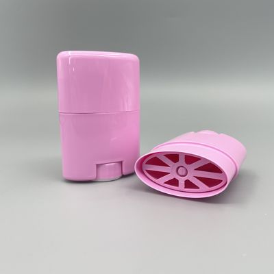 Hộp đựng chất khử mùi màu hồng 15g bằng nhựa rỗng Lăn trên hình bầu dục Xoắn lên