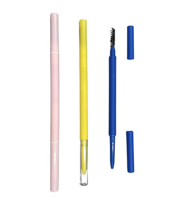 Chì kẻ mày hình tam giác tinh tế 146mm 7mm ABS Hộp đựng trang điểm mắt hai đầu với cọ