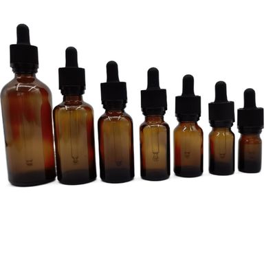 Chai mỹ phẩm thủy tinh 100ml màu hổ phách Chai nhỏ giọt Ratchet Đóng cửa Bảo vệ trẻ em