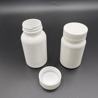 Chai hdpe trắng 120cc dành cho trẻ em Nắp đậy bằng chứng đẩy xuống và xoay để mở